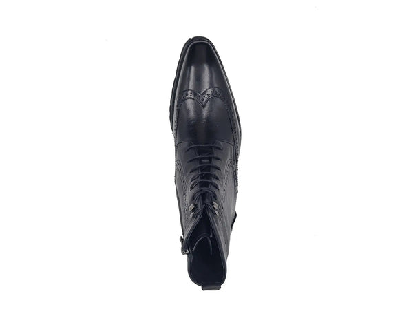 Carrucci Hudson Black Wingtip Lug Sole Boot