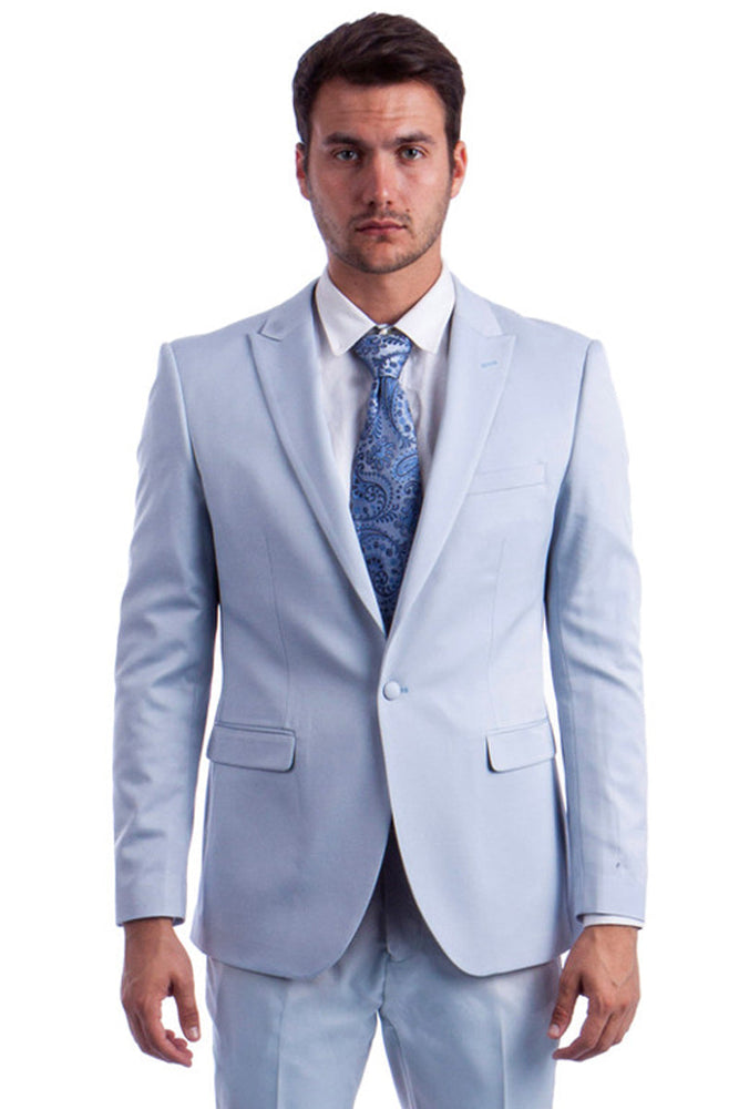 Men’s Sky Blue Slim Fit Suit by Tazzio Suits