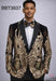 BBT3637 men's black blazer with gold sequin detailing