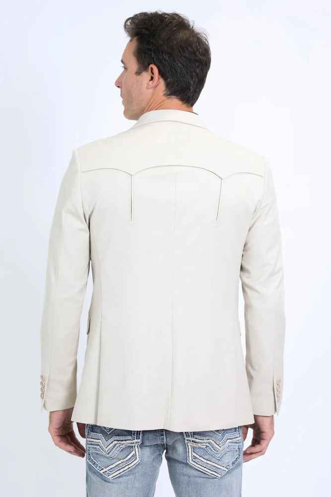 Platini Beige Western Sport Coat for Men – Light Tone Frontier Jacket