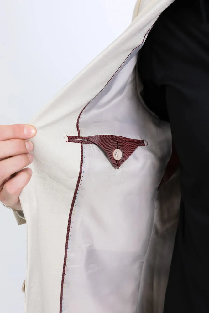 Platini Beige Western Sport Coat for Men – Light Tone Frontier Jacket