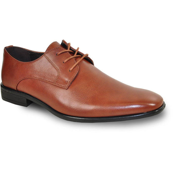 Bravo Mens Pointed Plain Toe Oxford Dress Shoe in Brown