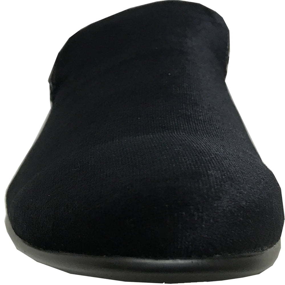 Bravo Mens Modern Slip On Velvet Tuxedo Loafer in Black - Men's Dress Shoes