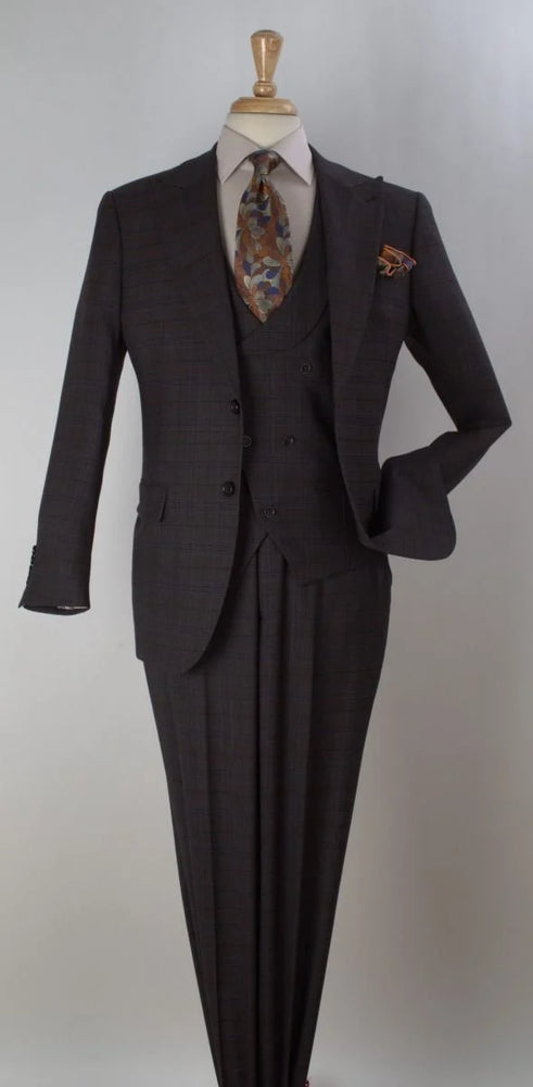 Apollo King Men's Outlet 3pc 100% Wool Fashion Suit Flat Front Pants