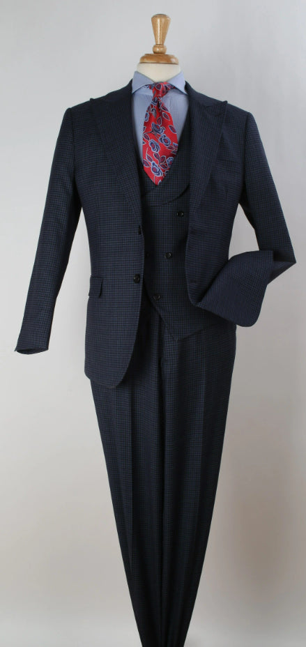 Apollo King Men's Outlet 3pc 100% Wool Fashion Suit Flat Front Pants