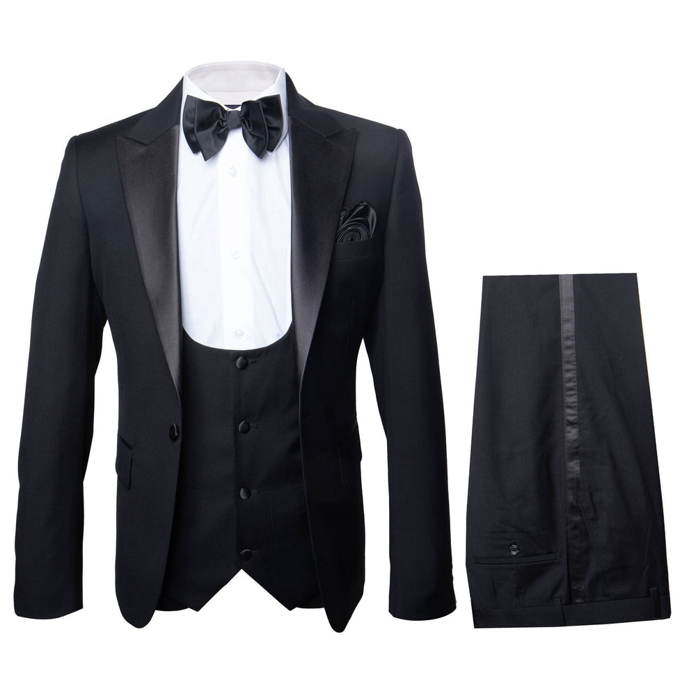 Rossi Man Leo Tuxedo RM1101 – Classic Black Formal Suit for Men | Timeless Tuxedo Style