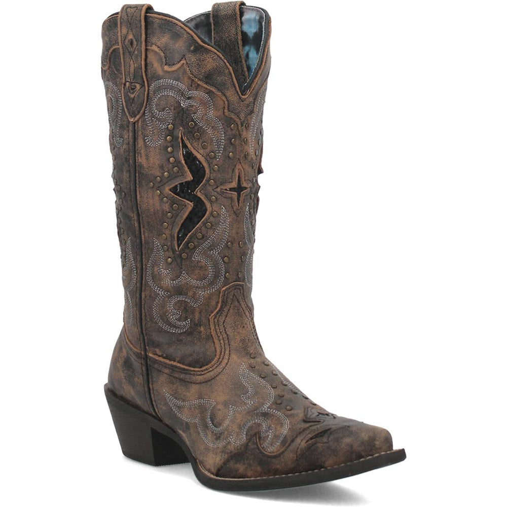 Laredo Lucretia Black Leather Snip Toe Women Boots