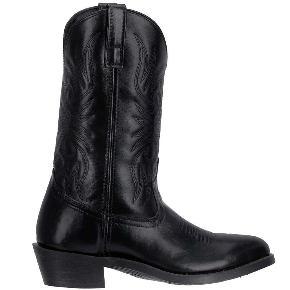 Laredo Paris Black Leather R-Toe Men's Boots