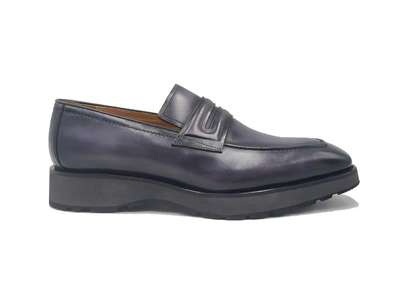 Carrucci Leather Penny Loafer in Chunky Sole