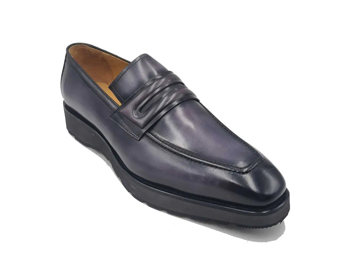 Carrucci Leather Penny Loafer in Chunky Sole