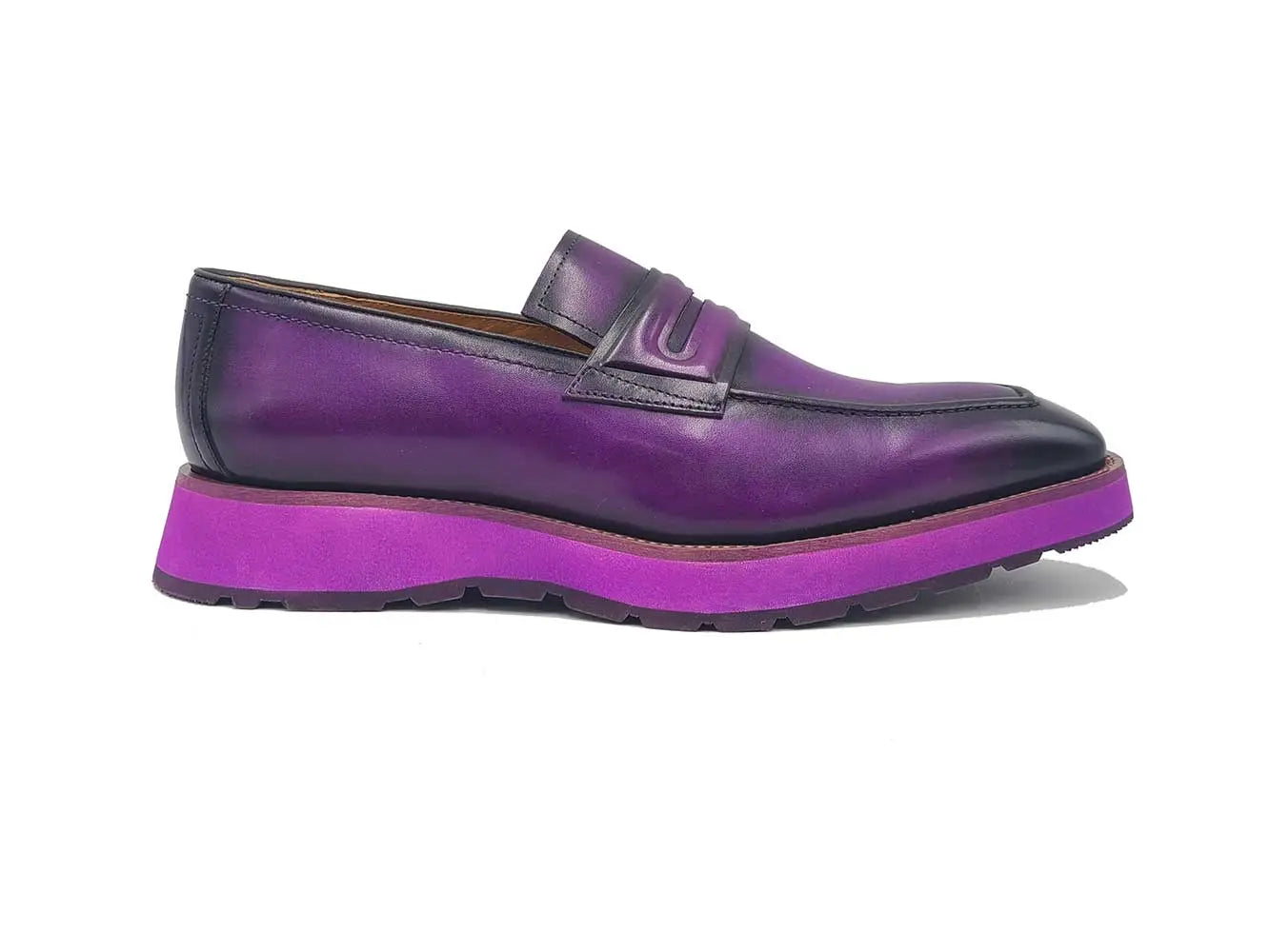 Carrucci Leather Penny Loafer in Chunky Sole