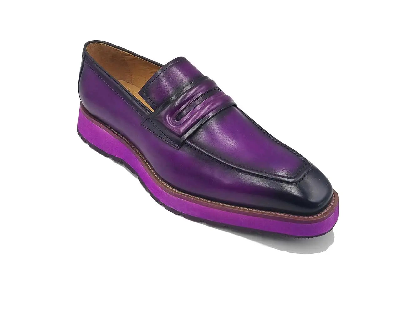 Carrucci Leather Penny Loafer in Chunky Sole