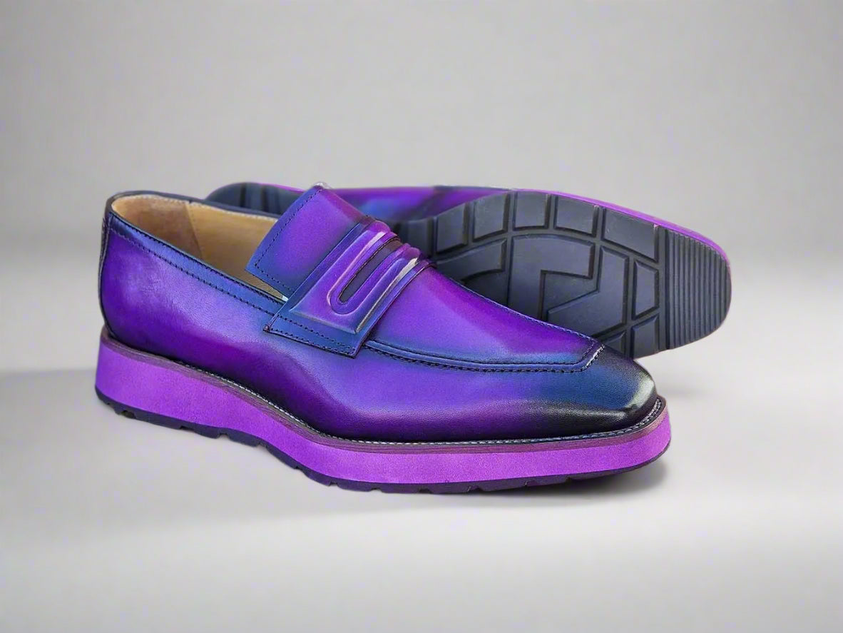 Carrucci Leather Penny Loafer in Chunky Sole