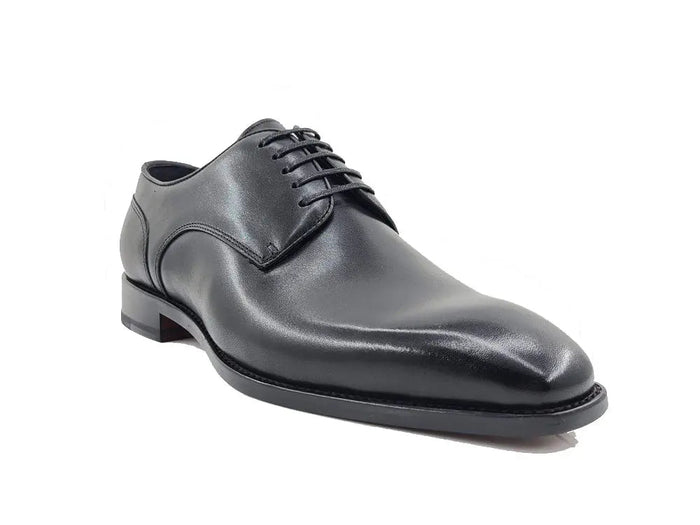 Carrucci Leather Sole Plain Toe Burnished Blucher