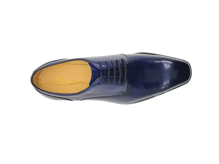 Carrucci Leather Sole Plain Toe Burnished Blucher