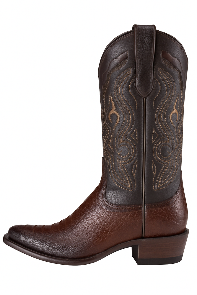Los Altos Boots Men's Ostrich Leg Faded Brown Cowboy Boots - H79 Dubai Toe - Botas De Avestruz