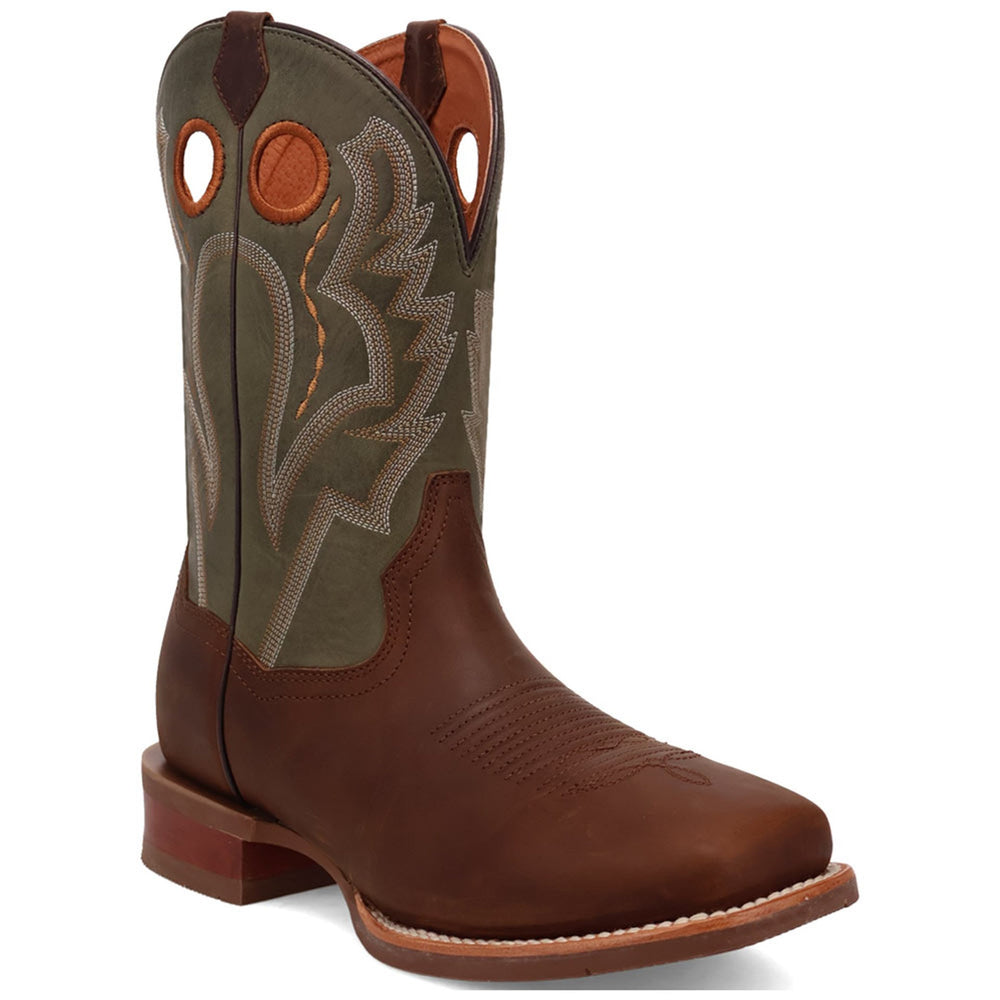 Dan Post Mens Leighton Brown and Blue Leather Western Boots