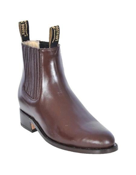 Blue Jean Los Altos Boots Men's Charro Botin Short Ankle Deer Leather Boots
