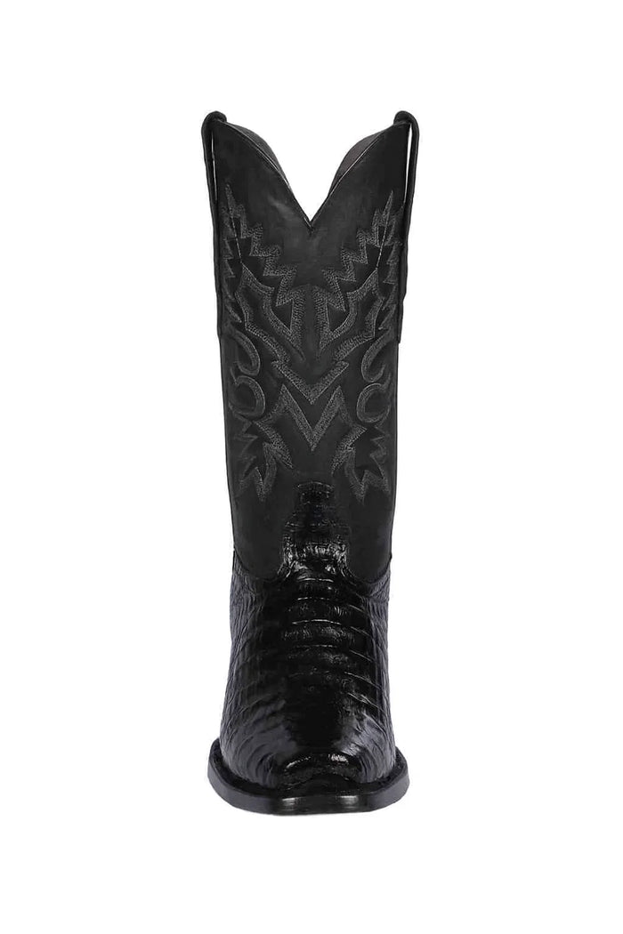 Los Altos Belly 7 Toe Black Caiman Boots