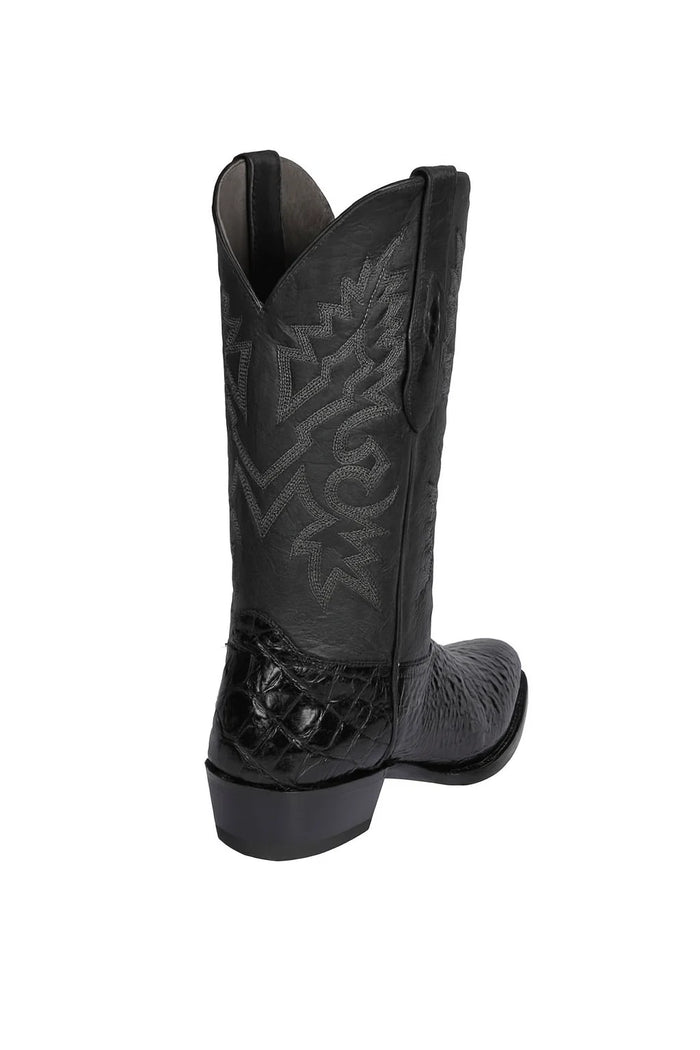 Los Altos Belly 7 Toe Black Caiman Boots