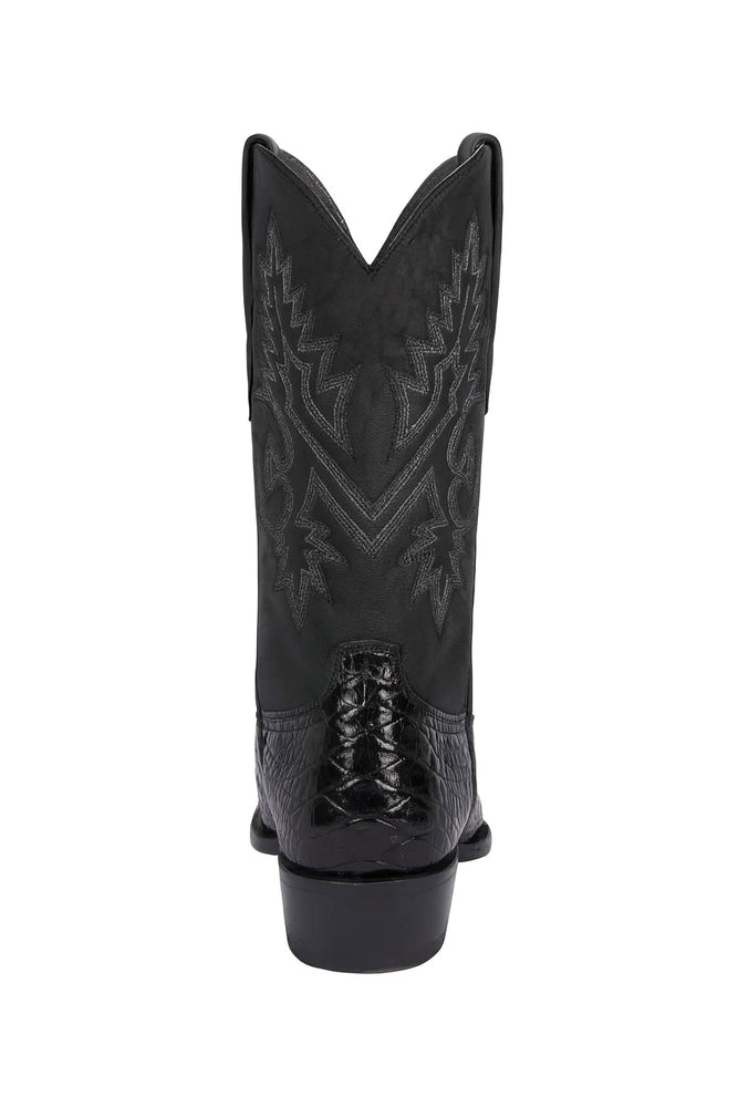 Los Altos Belly 7 Toe Black Caiman Boots