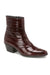 Los Altos Men’s Burgundy Genuine Eel Skin Leather Ankle Boots