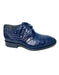Los Altos Navy All-Over Crocodile Lace Up Dress Shoes