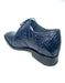 Los Altos Navy All-Over Crocodile Lace Up Dress Shoes