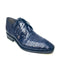 Los Altos Navy All-Over Crocodile Lace Up Dress Shoes