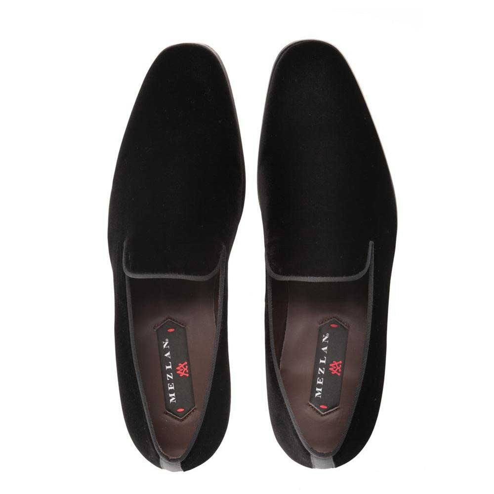 Lublin Black Rich Velvet Men’s Formal Slip On By Mezlan Made In Spain Brand
