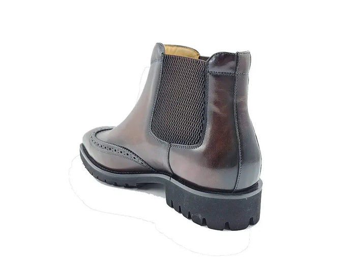 Carrucci Lug Sole Chelsea Boot with Wingtip Toe