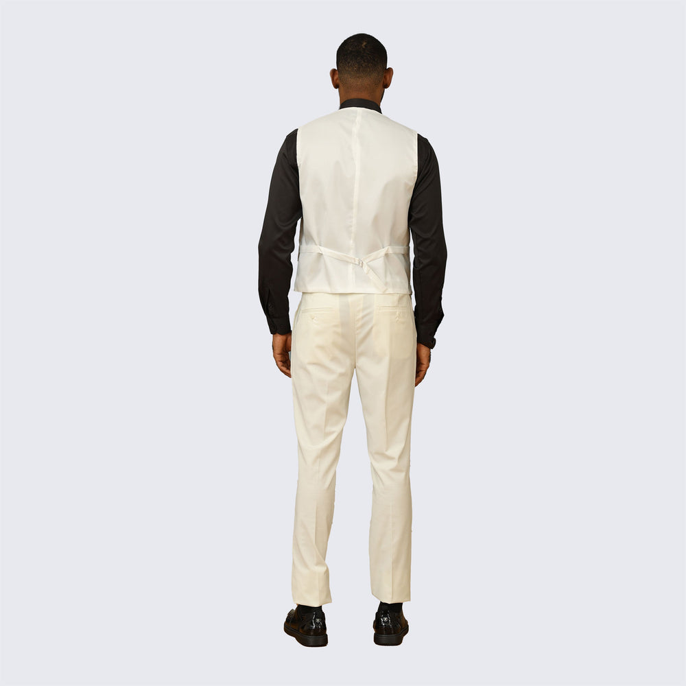 Ivory Skinny Fit Suit Three Piece Set - Wedding - Prom