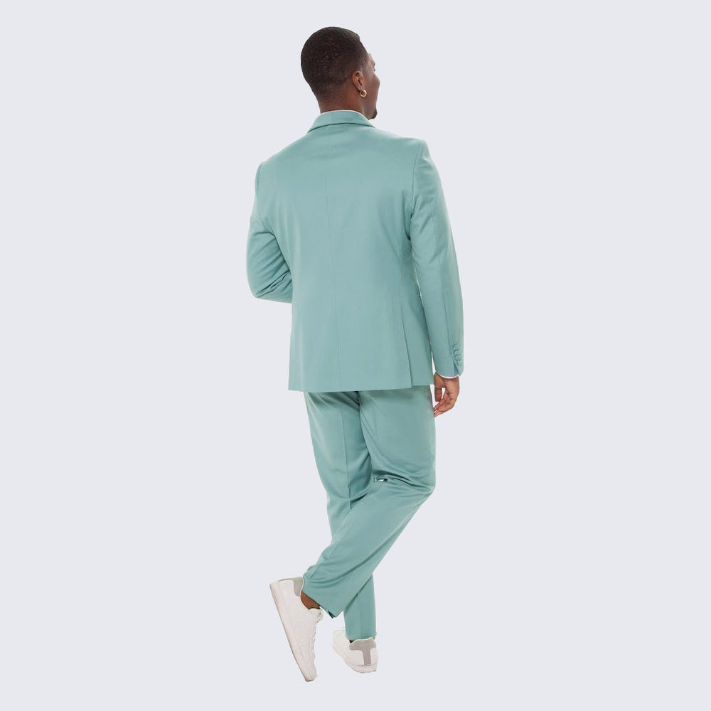 Celestial Blue Skinny Fit Suit Three Piece Set - Wedding - Prom