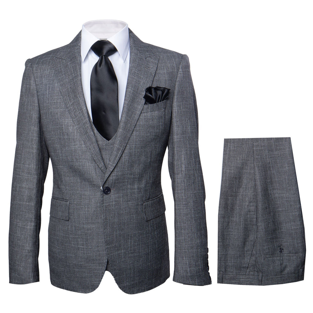 Rossi Man MAX RM1784 Slim Fit 3-Piece Suit – Stylish Grey Formal Suit for Men