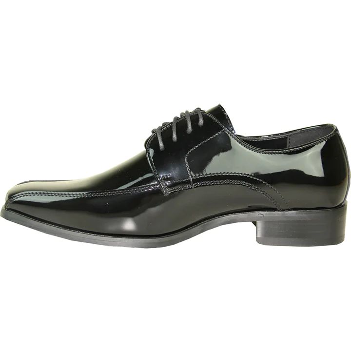 CHEAP DISCOUNTED PRICED - MENS CLASSIC BICYCLE SQUARE POINTY TOE PATENT SHOE IN BLACK