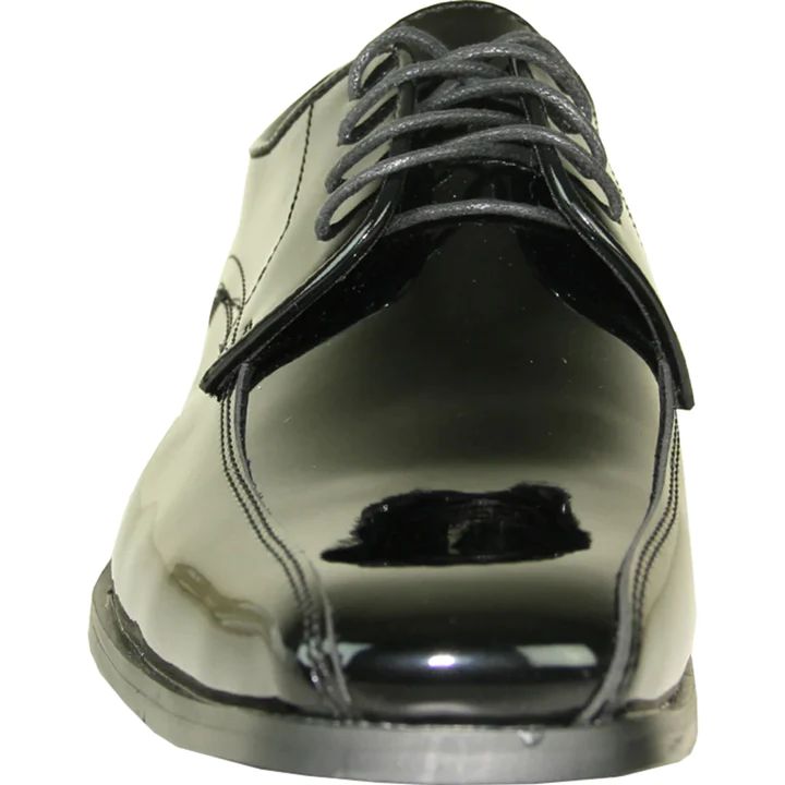 CHEAP DISCOUNTED PRICED - MENS CLASSIC BICYCLE SQUARE POINTY TOE PATENT SHOE IN BLACK