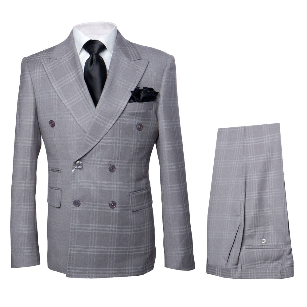 Rossi Man RM1796 – Premium Milano Tailored Double-Breasted Check Suit