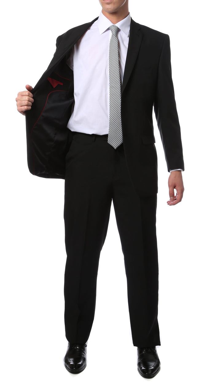 PL1969 Men's Black 2-Piece Suit — Big & Tall Fit, Sizes 38-72 (Short, Regular & Long)