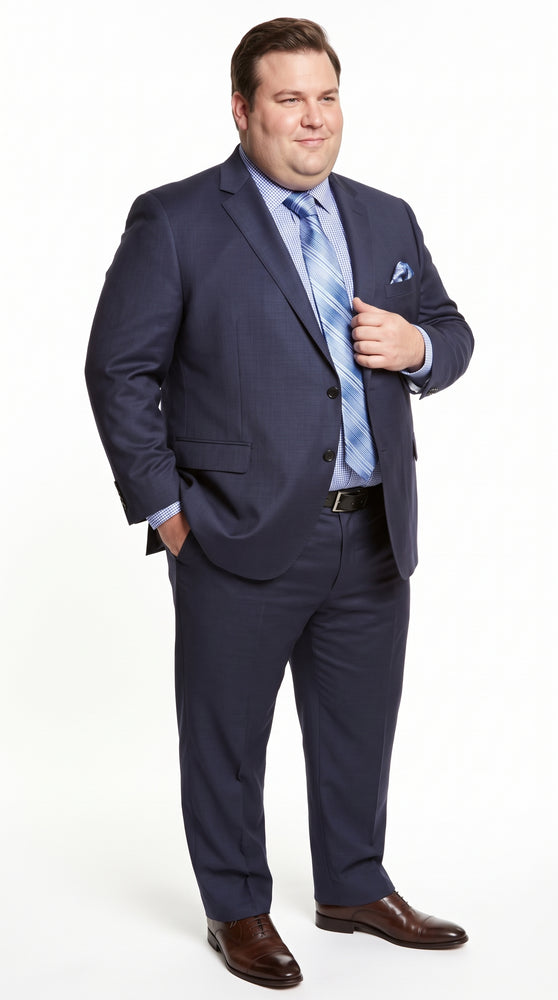 Bertolini Men’s French Blue Silk Blend 2-Piece Suit – High-End 2 Button Formal Wedding & Business Suit