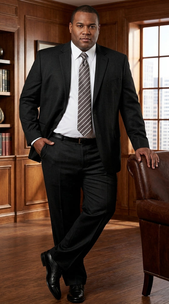 Men’s Black 3 Button 100% Wool Suit, Classic Business Formal Wedding Dress Suit