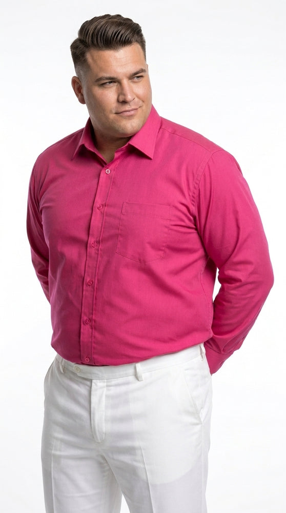 Men’s Basic Dress Shirt, 65% Polyester 35% Cotton Regular Collar Shirt in 34 Colors