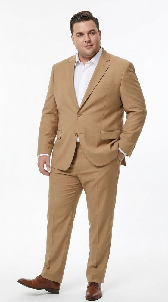 Men’s Khaki Beige 2 Button Business Suit, Camel Bronze Formal Dress Suit for Weddings and Clearance Sale