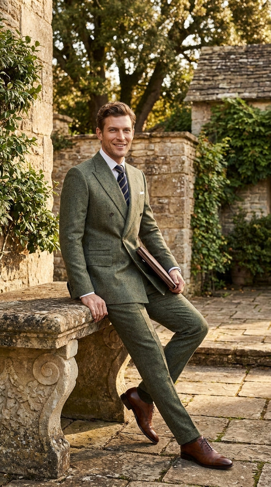 Men’s Grey Kingsman Inspired Double Breasted Suit, Colin Firth Style Peak Lapel Formal Suit