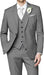 Men's Gray 2 Button Vested 3 Piece three piece suit - Jacket + Pants + Vest mensusa
