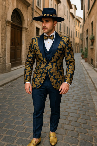Blue And Gold Tuxedo
