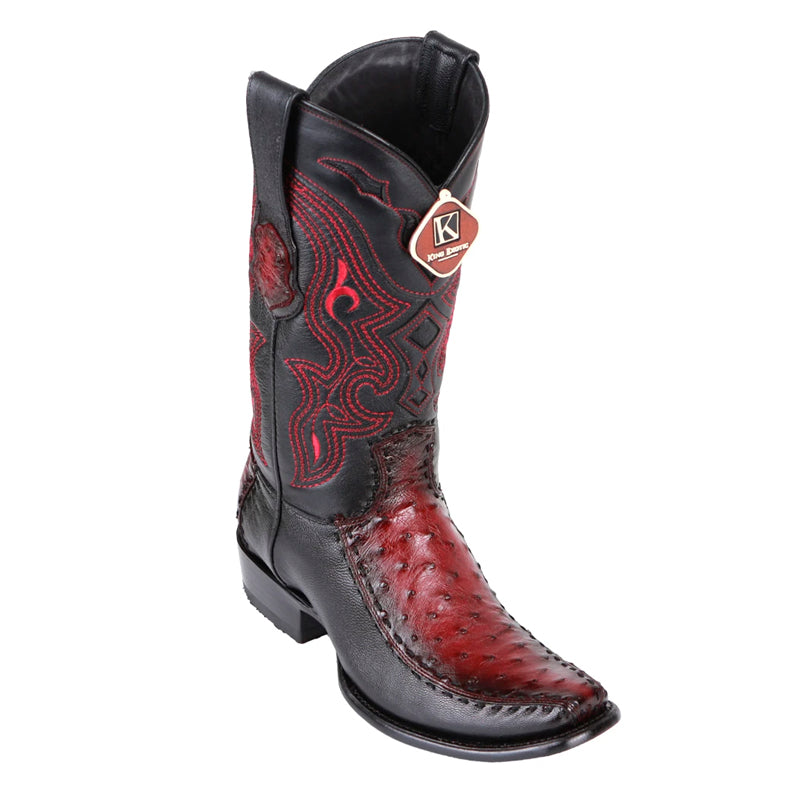 Men's King Exotic Ostrich Boots With Deer Dubai Toe Handcrafted Faded Gray main image 0