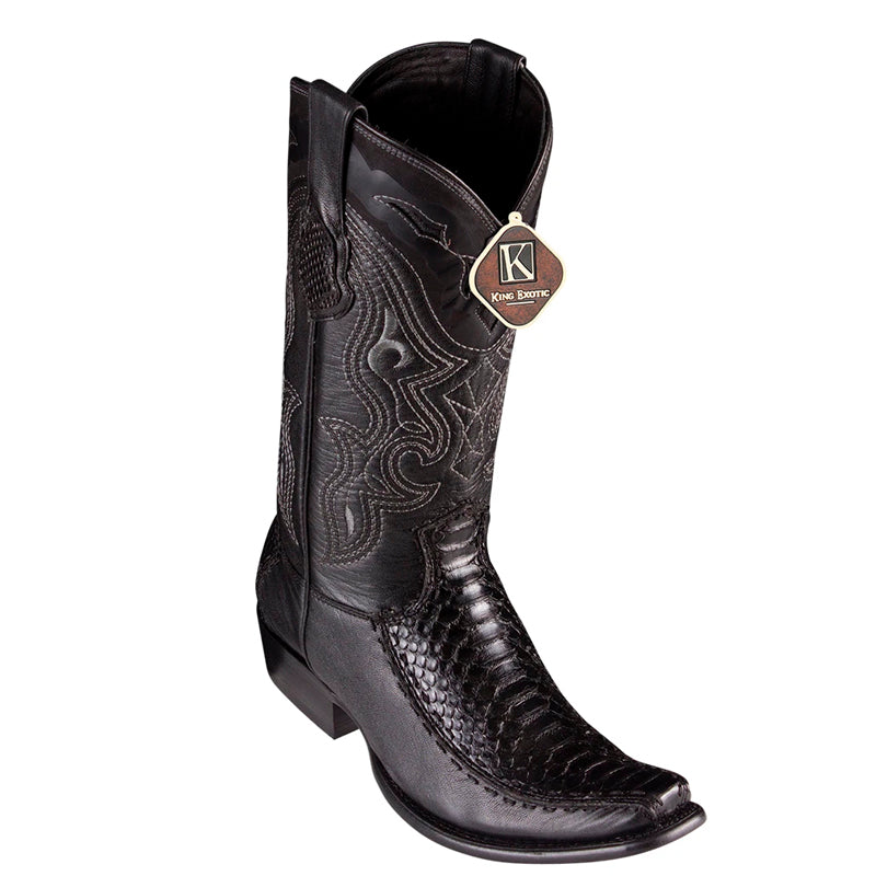 Men's King Exotic Python Boots With Deer Dubai Toe Handcrafted Black ...