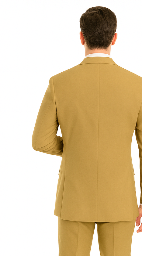 Men’s 2-Button Camel Khaki Single Breasted Suit