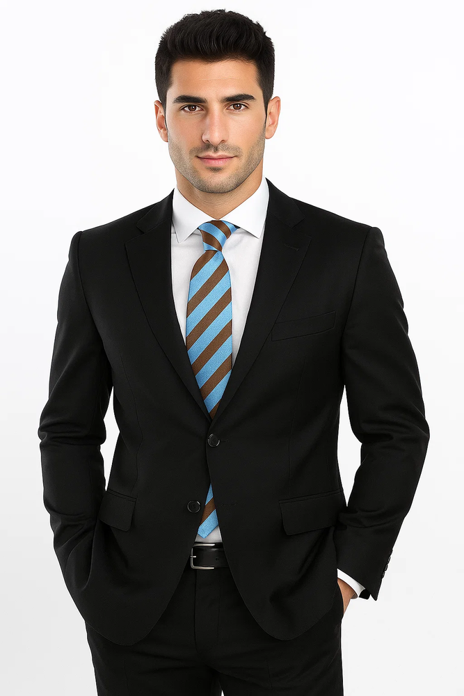 Men’s Black Two-Button Suit 