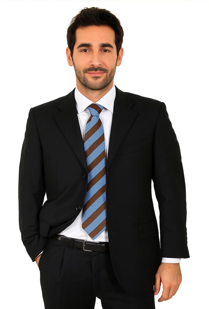 Men’s Black Two-Button Suit 